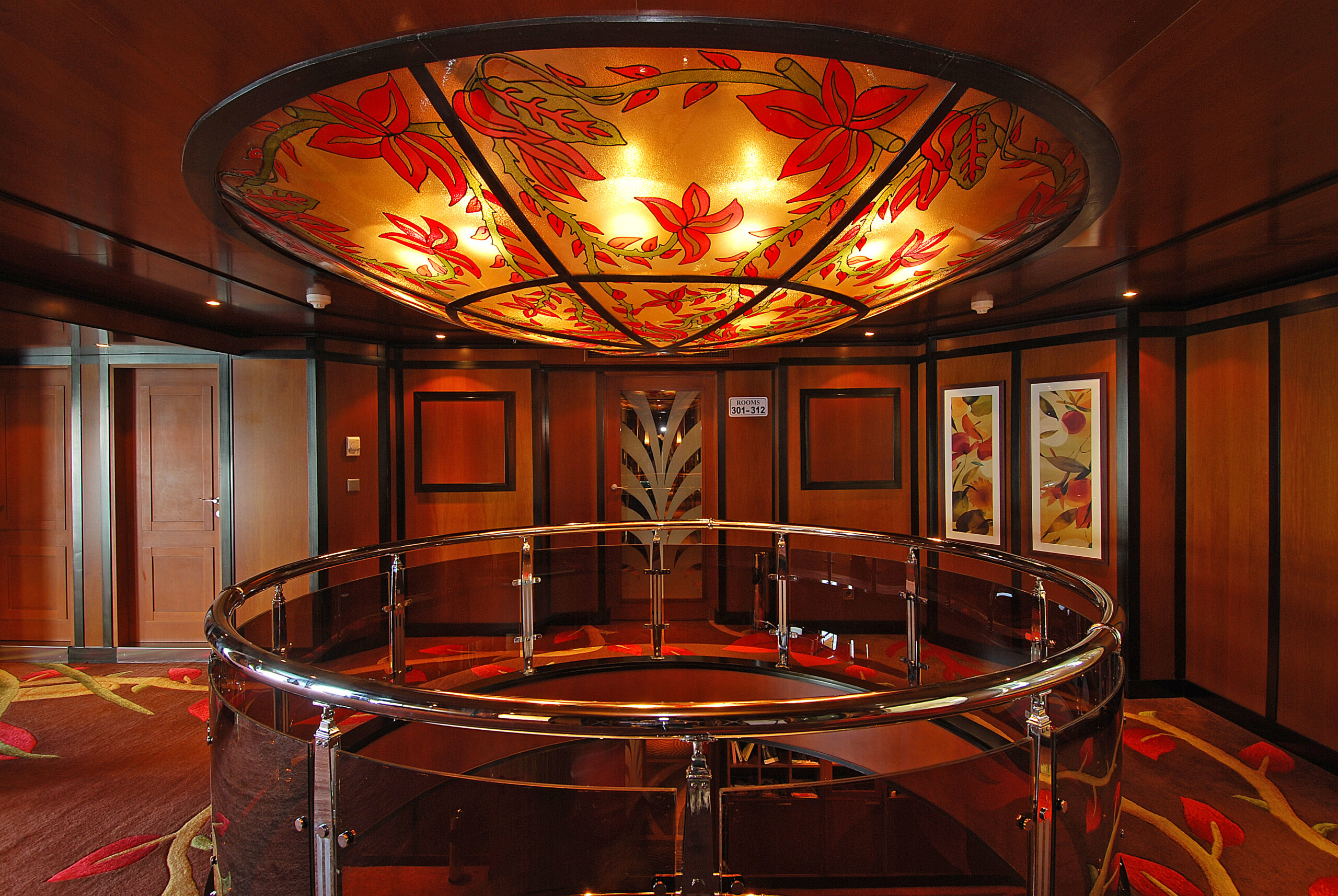 Marine interior design Lobby of a Nile cruise ship, marine interior design